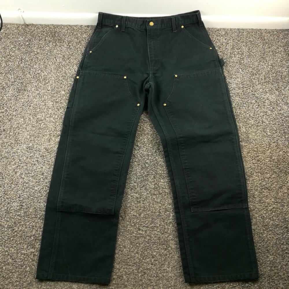 Vintage Carhartt Carpenter Double Knee Work Pants 32x30 B01 BLK
